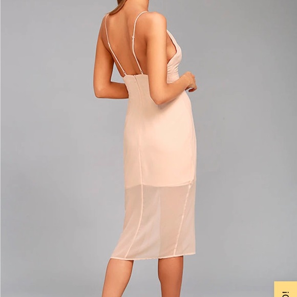 KEEPSAKE COME AROUND BLUSH PINK MIDI DRESS - Picture 2 of 6